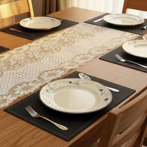 Premium Leather - Black Table Mat Trendy Home