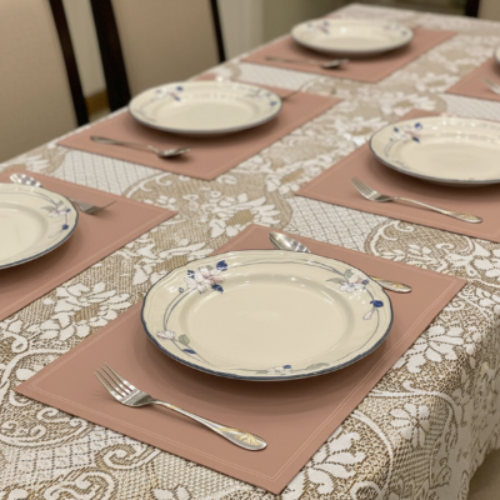 Premium Leather - Peach Table Mat Trendy Home