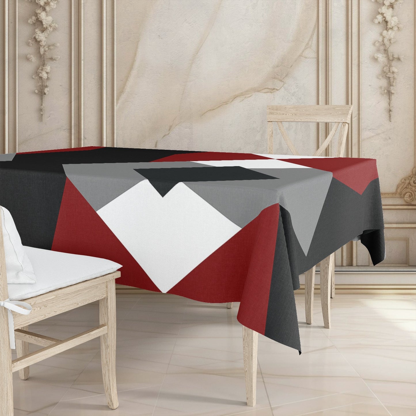 Printed - Victoria's Red Tablecloth Trendy Home