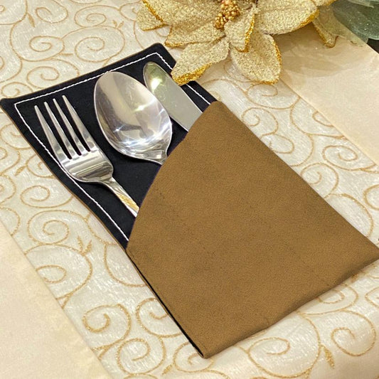 Leather - Peanut Brown Cutlery Pouch Trendy Home