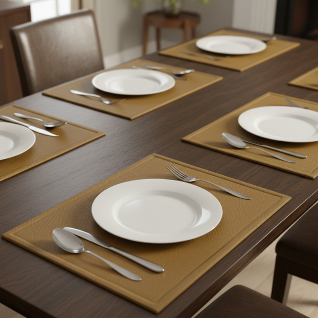 Leather - Peanut Brown Table Mat Trendy Home