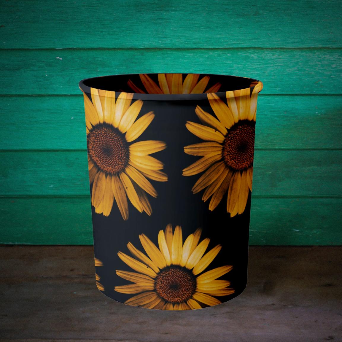 Printed - Sunflower Dustbin Trendy Home