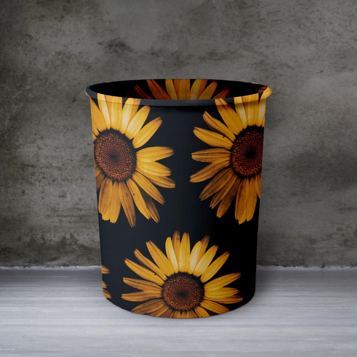 Printed - Sunflower Dustbin Trendy Home