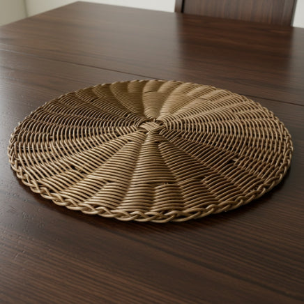 Rattan - Brass Charger Plate
