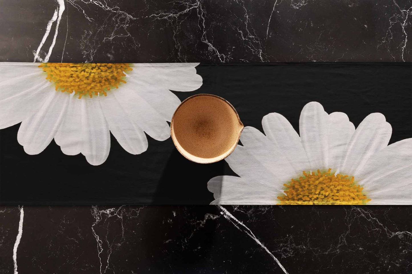 White Flower Table Runner Trendy Home