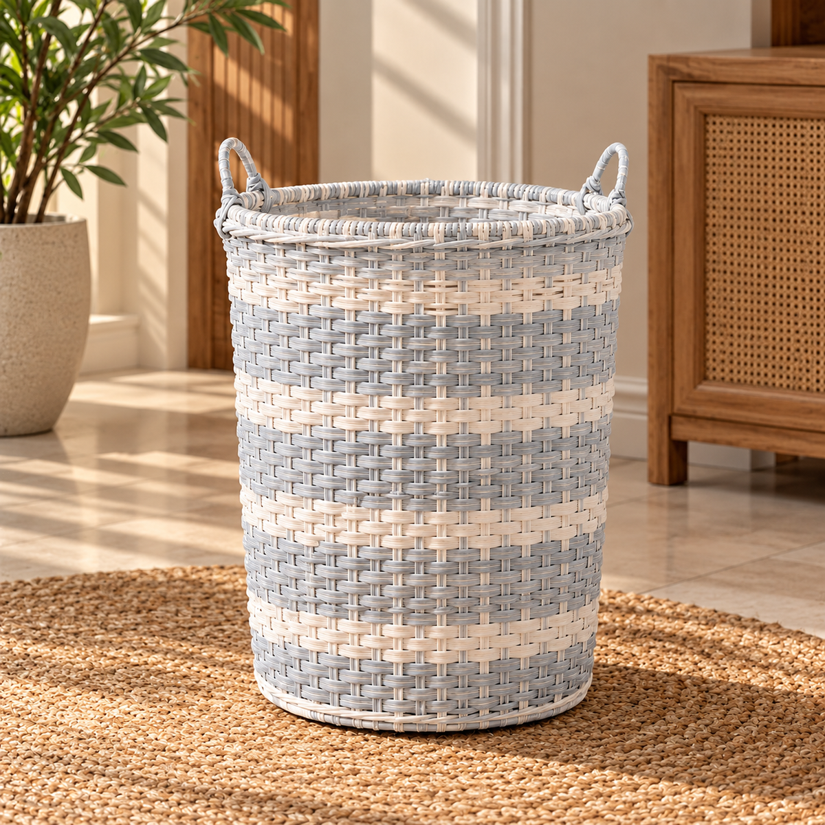 Handmade - Rattan Dove Wicker Laundry Basket Trendy Home