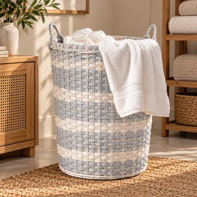Handmade - Rattan Dove Wicker Laundry Basket Trendy Home