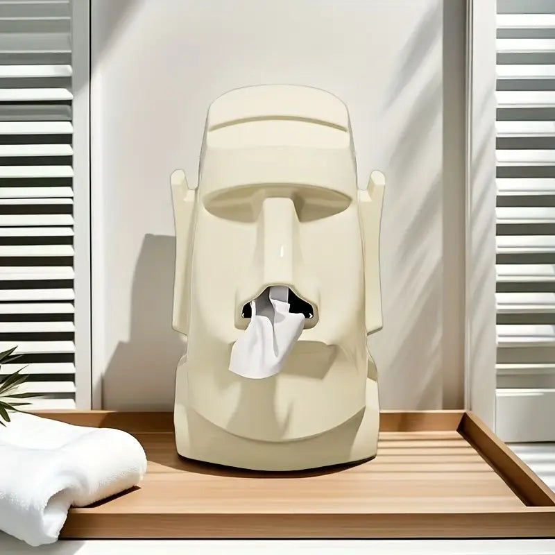 Iconic Moai Cream Tissue Dispenser Trendy Home