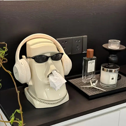 Iconic Moai Cream Tissue Dispenser Trendy Home