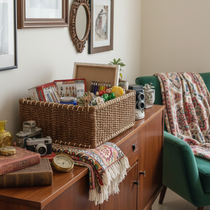 Handmade - Jute Console Basket Trendy Home