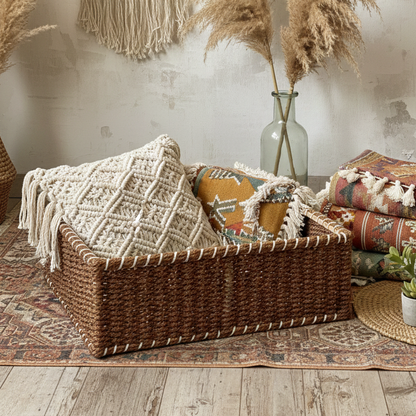 Handmade - Jute Console Basket Trendy Home