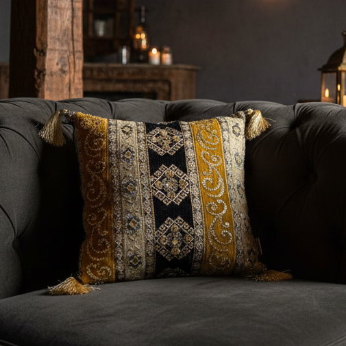 Hand Sequin - Spot Black Cushion Cover Trendy Home