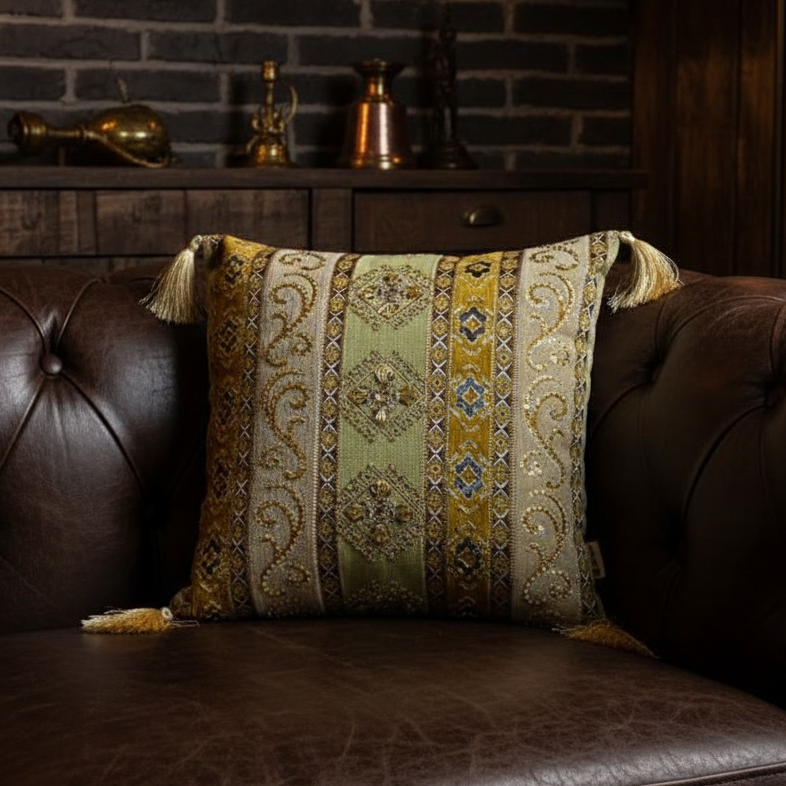 Hand Sequin - Green Cushion Cover Trendy Home