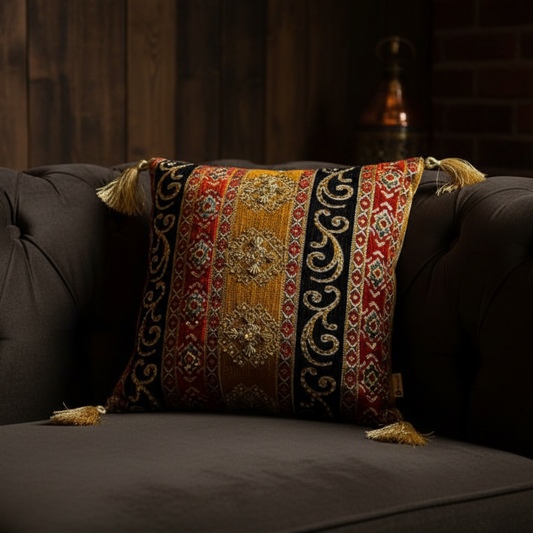 Hand Sequin - Mustard Cushion Cover Trendy Home