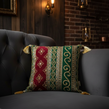 Hand Sequin - Red Green Cushion Cover Trendy Home