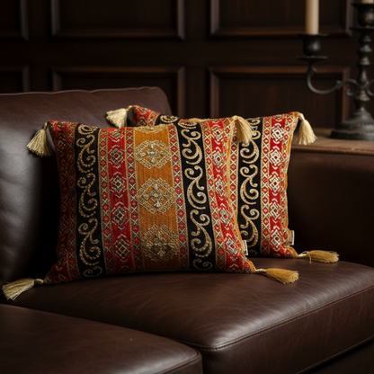 Hand Sequin - Mustard Cushion Cover Trendy Home