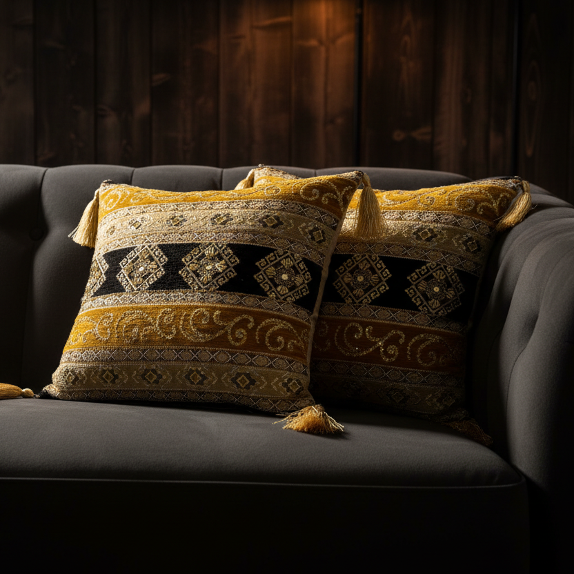 Hand Sequin - Spot Black Cushion Cover Trendy Home