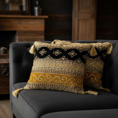 Hand Sequin - Queen Black Cushion Cover Trendy Home