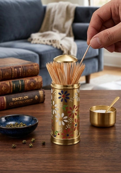 Stainless Steel - Luxe Gold Toothpick Dispenser trendy home