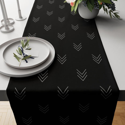 Black Canvas Table Runner Trendy Home