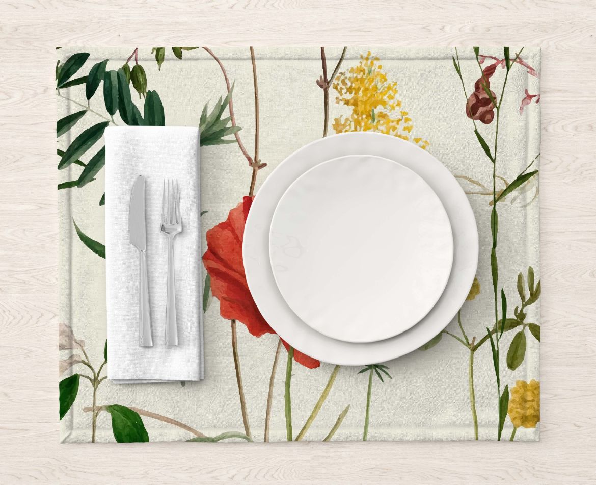 White Rosey Table mat trendy home