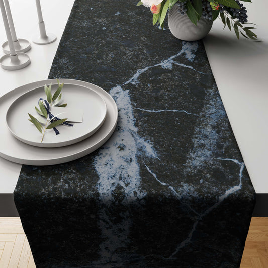 Black Hematite Marble-Stone Table Runner Trendy Home