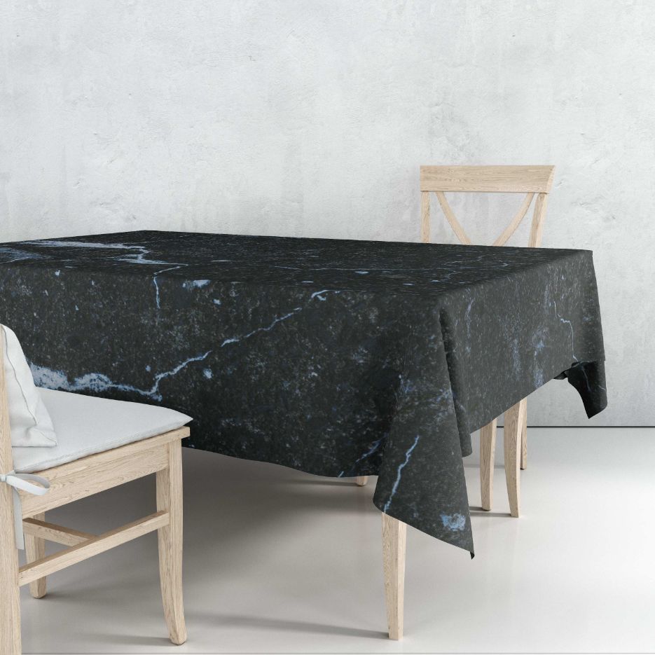 Black Hematite Marble-Stone Tablecloth trendy home