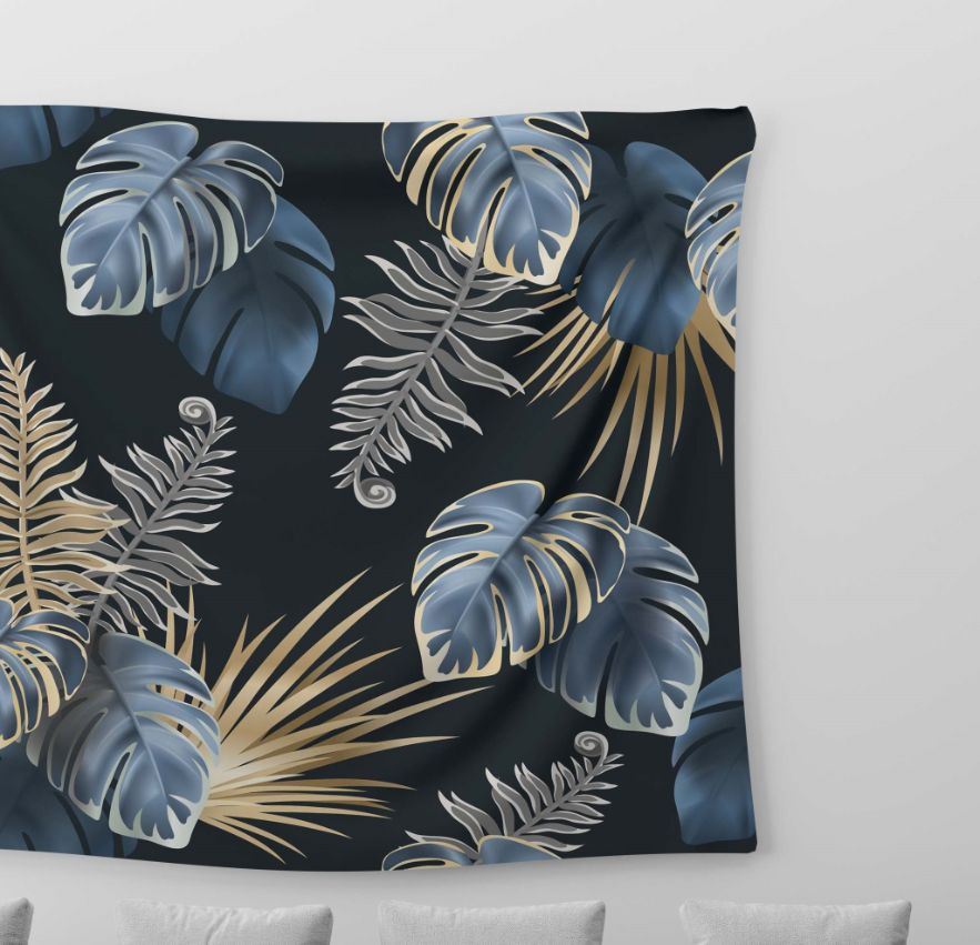 Moon Leaves Tapestry trendy home