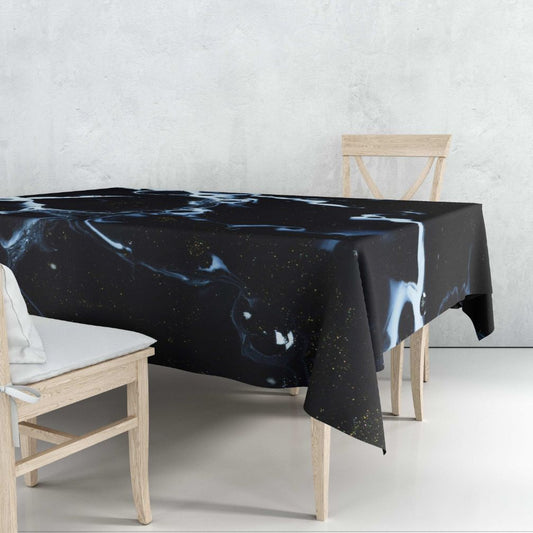 Black Obsidian Marble-Stone Tablecloth trendy home