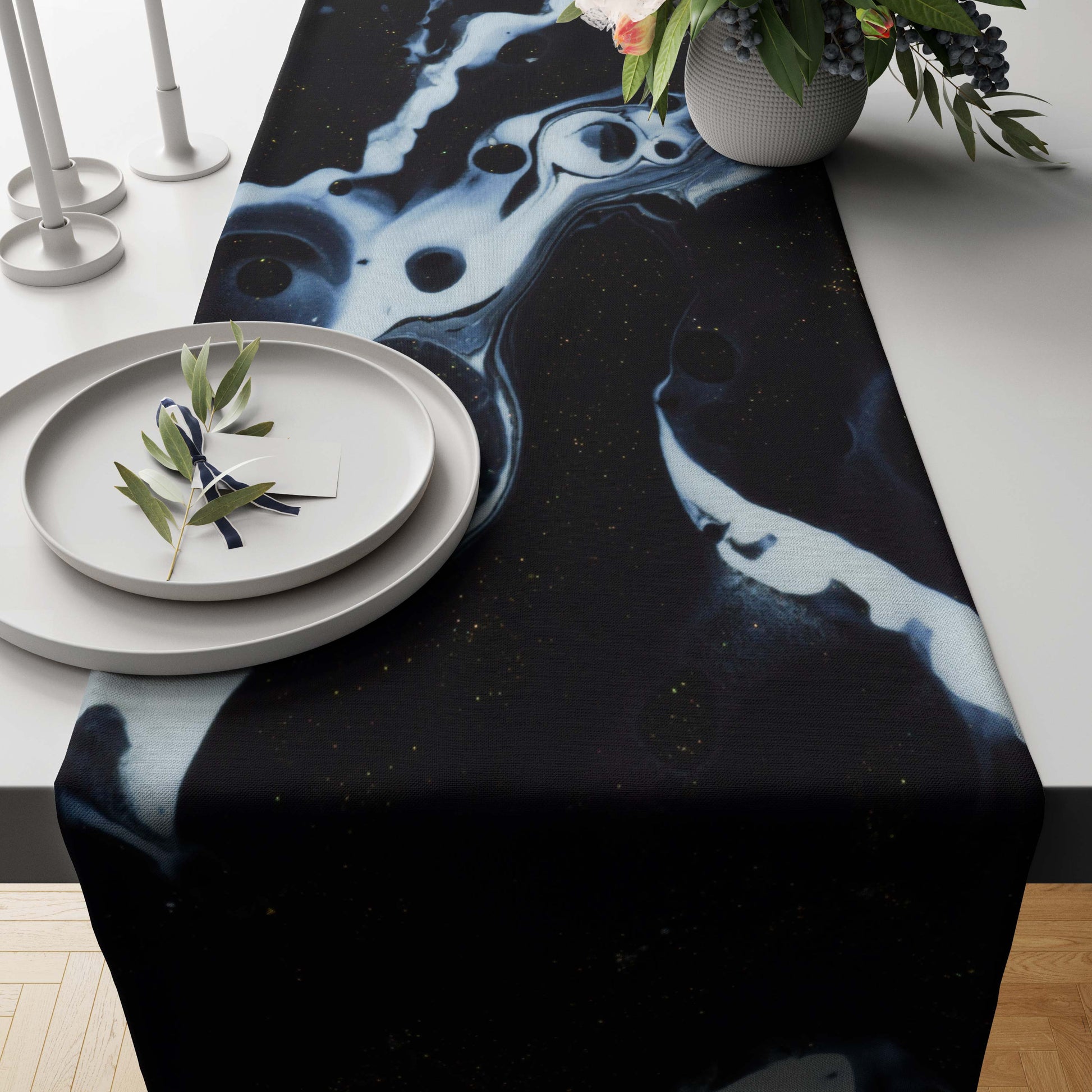 Black Obsidian Marble-Stone Table Runner trendy home