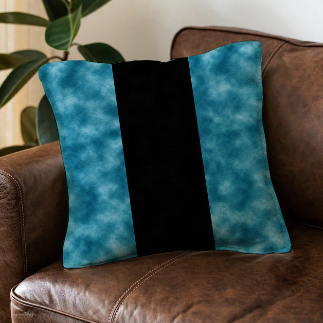 Aqua x Black Cushion Cover Black Stripe trendy home