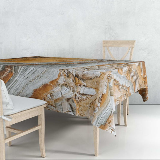 Earth Jasper Marble-Stone Tablecloth Trendy Home
