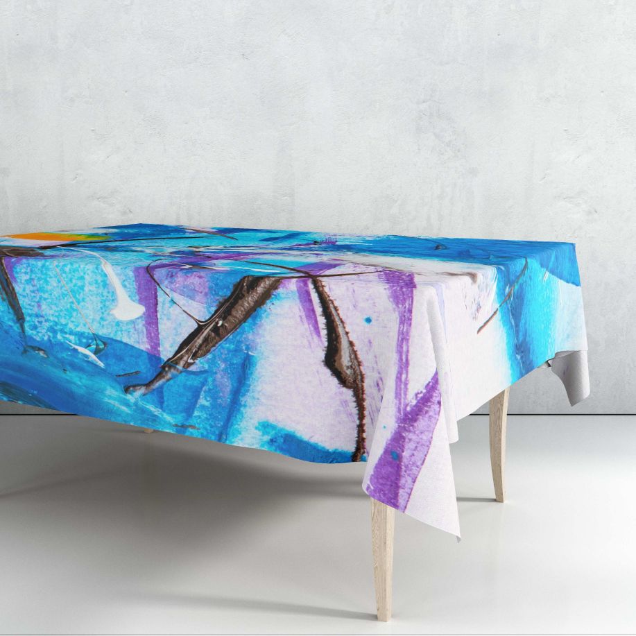 Aqua Art Tablecloth Trendy Home
