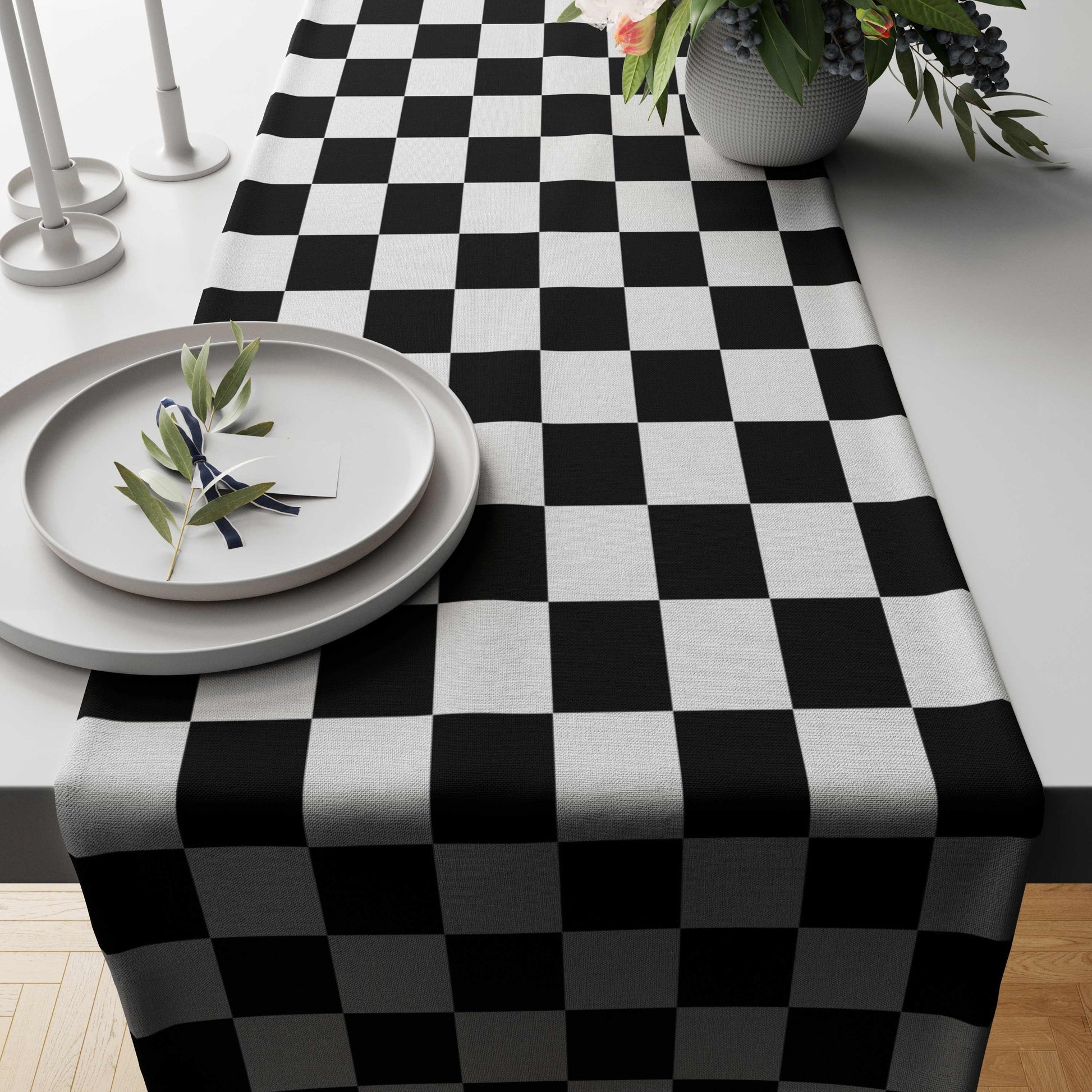 Check Game Table Runner Trendy Home