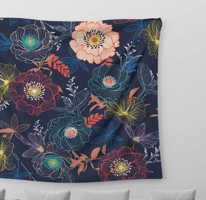 Floral Galaxy Tapestry trendy home