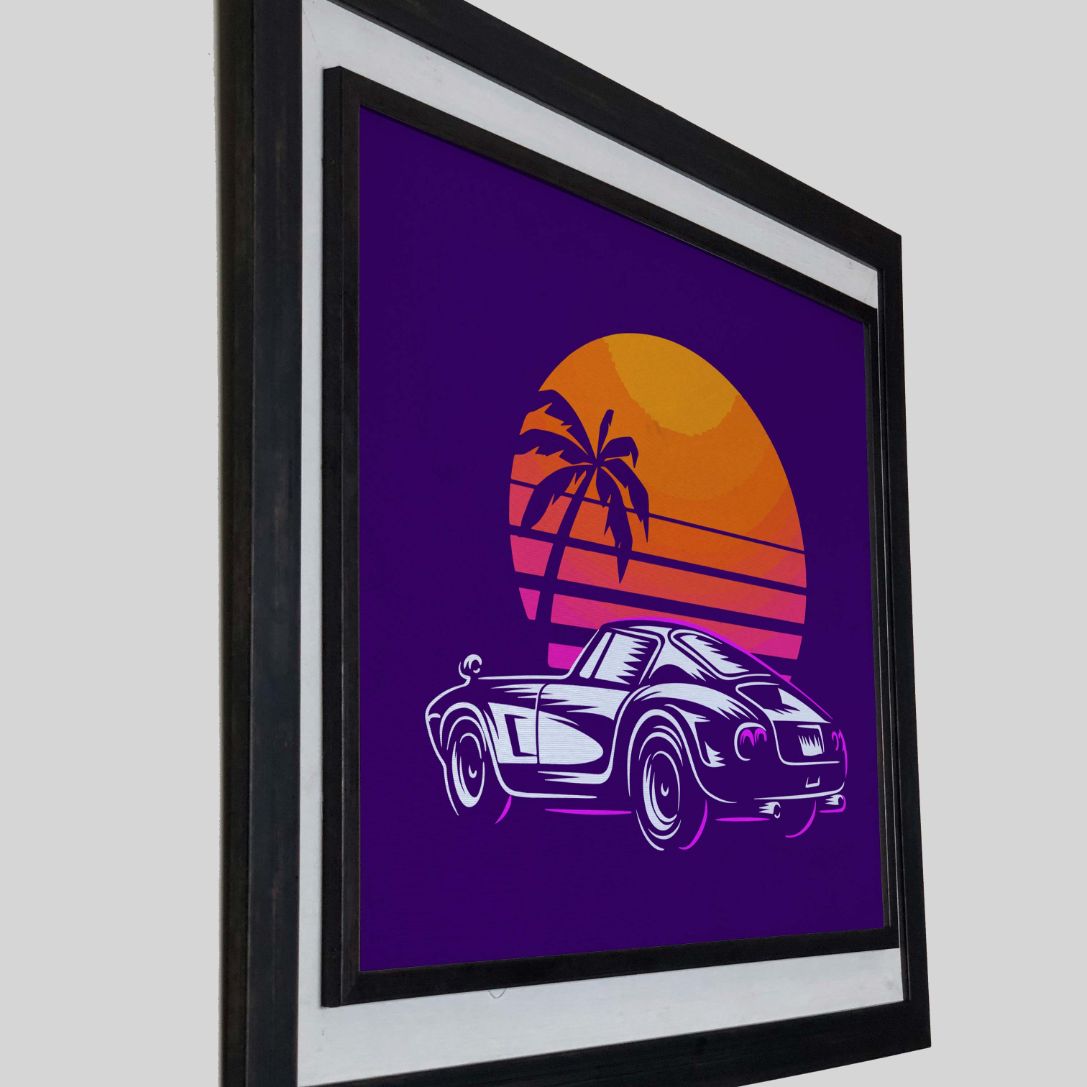 Porsche Sunset Art portrait trendy home