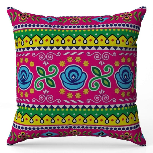 Rujhan Pink Crest Cushion Cover Trendy Home