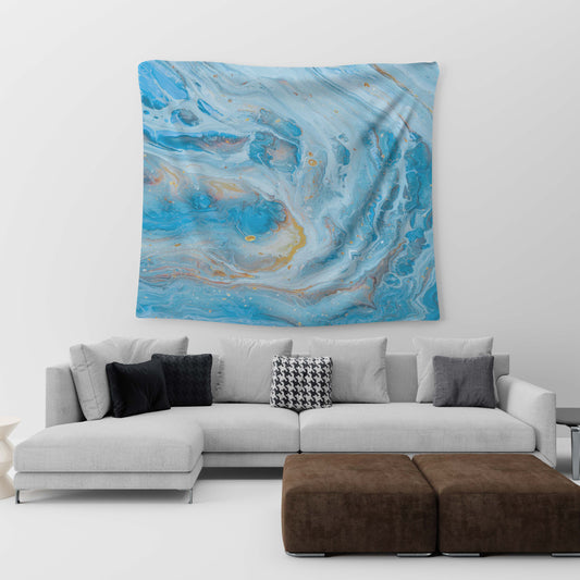 Blue Opal Marble-Stone Tapestry Trendy Home