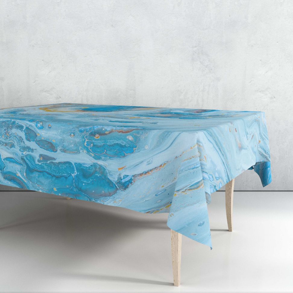 Blue Opal Marble-Stone Tablecloth trendy home