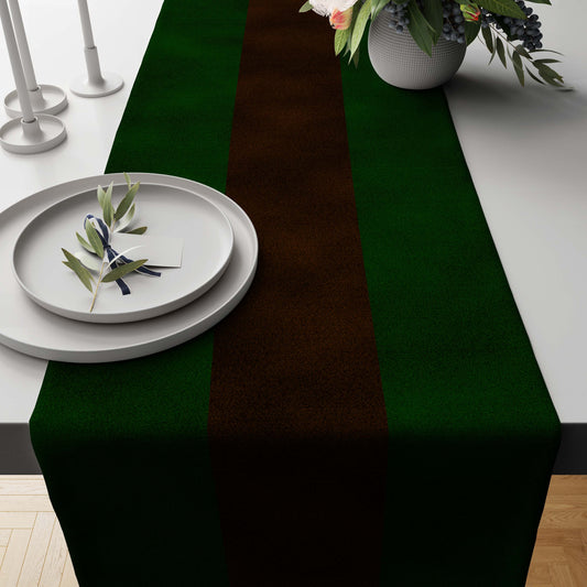 Brown x Green Table Runner Trendy Home
