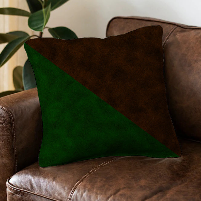Brown x Green Cushion Cover Diagonal Trendy Home