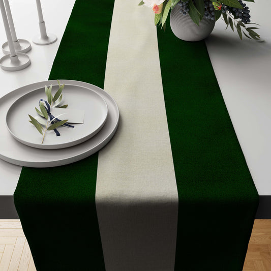 Green x White Table Runner trendy home