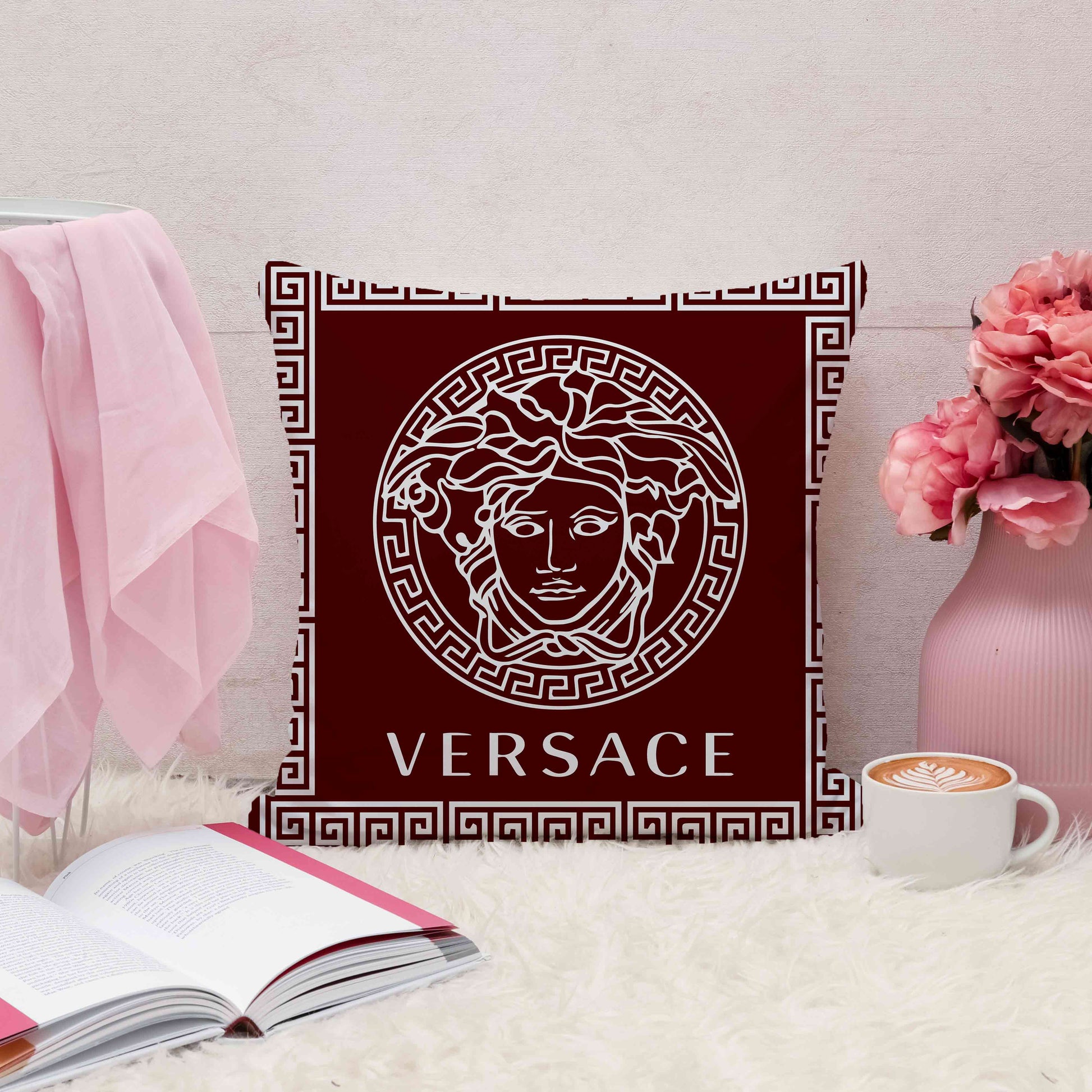 Red Versace Stripes Cushion Cover trendy home
