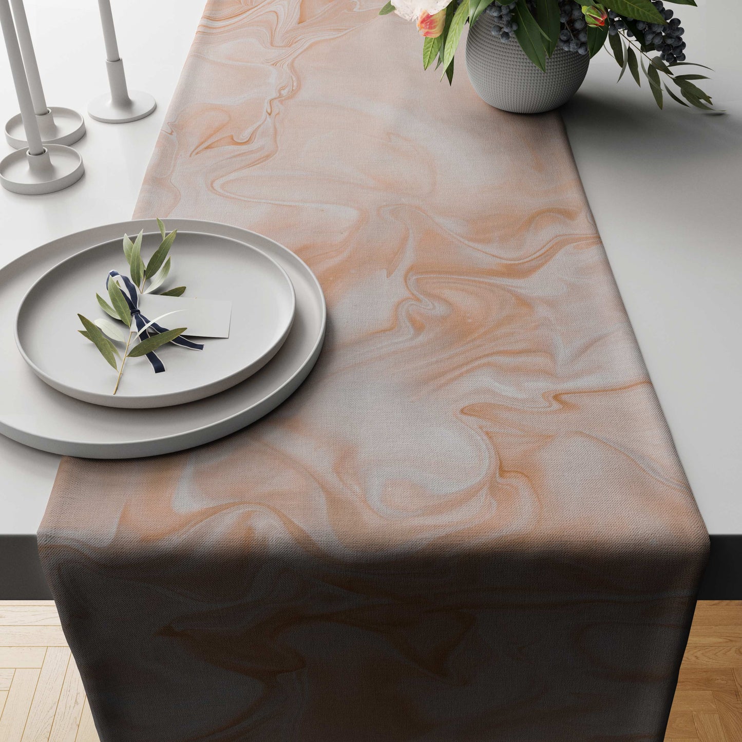Rose Alabaster Marble-Stone Table Runner Trendy Home