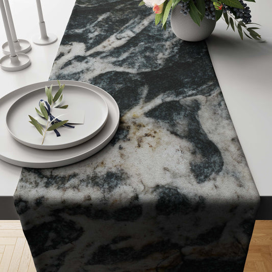 Black Chromite Marble-Stone Table Runner trendy home