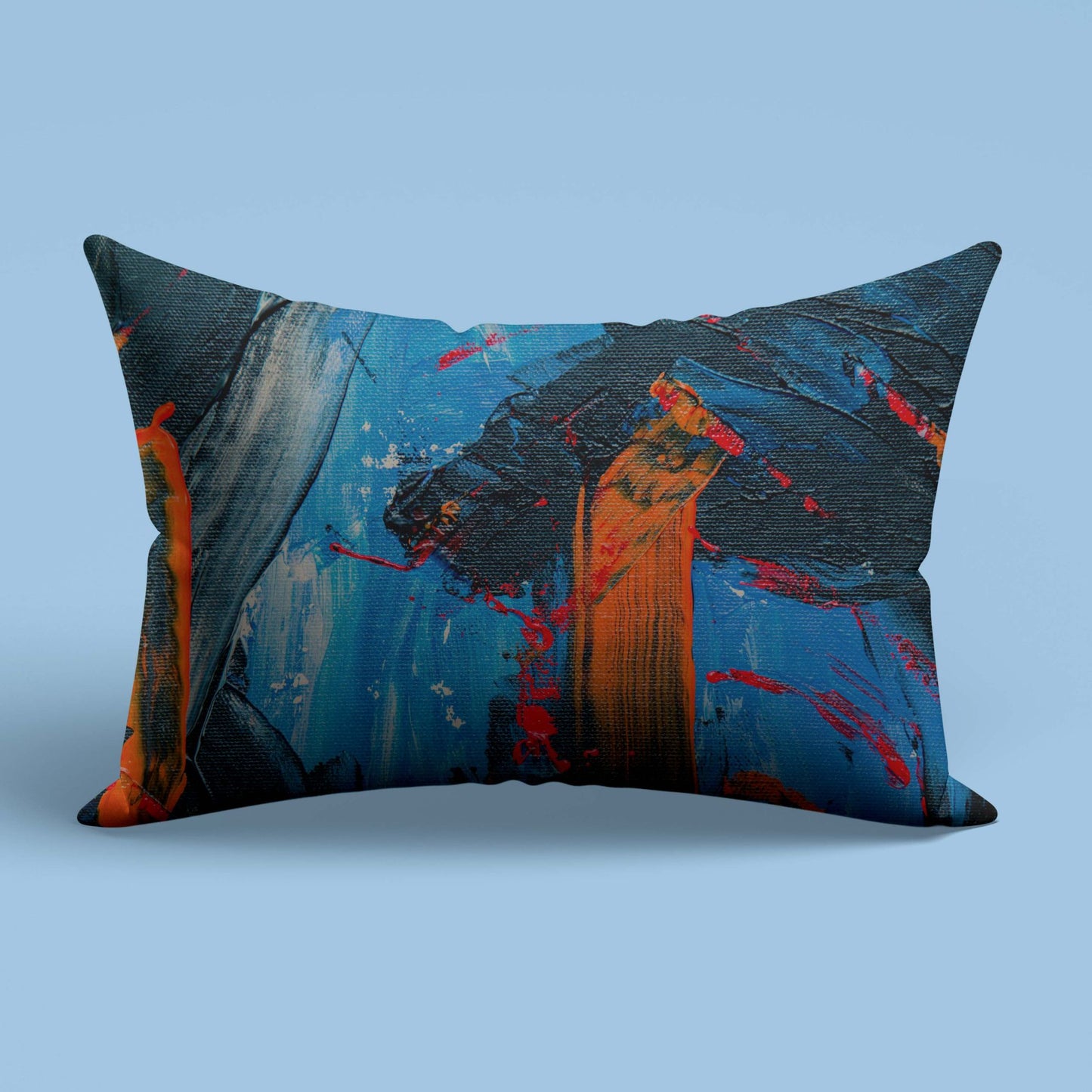 Ocean's Collision Art Slim Cushion Cover Trendy Home