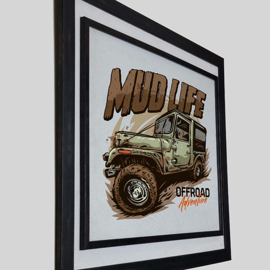 Mud Life Jeep Art Portrait trendy home