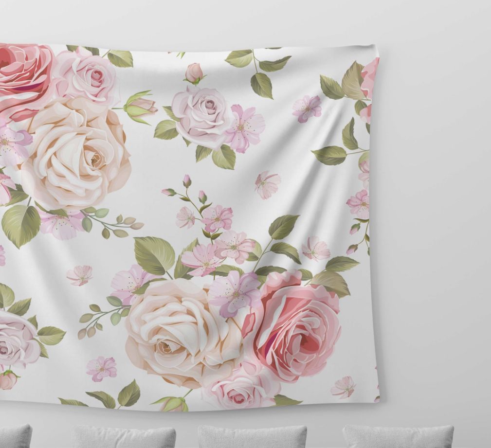Pink Rose Tapestry trendy home