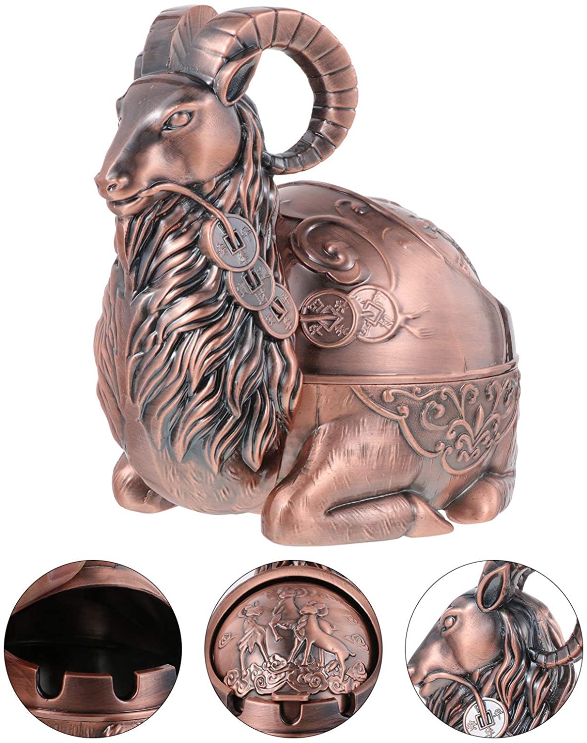 Red Copper Markhor Ashtray trendy home