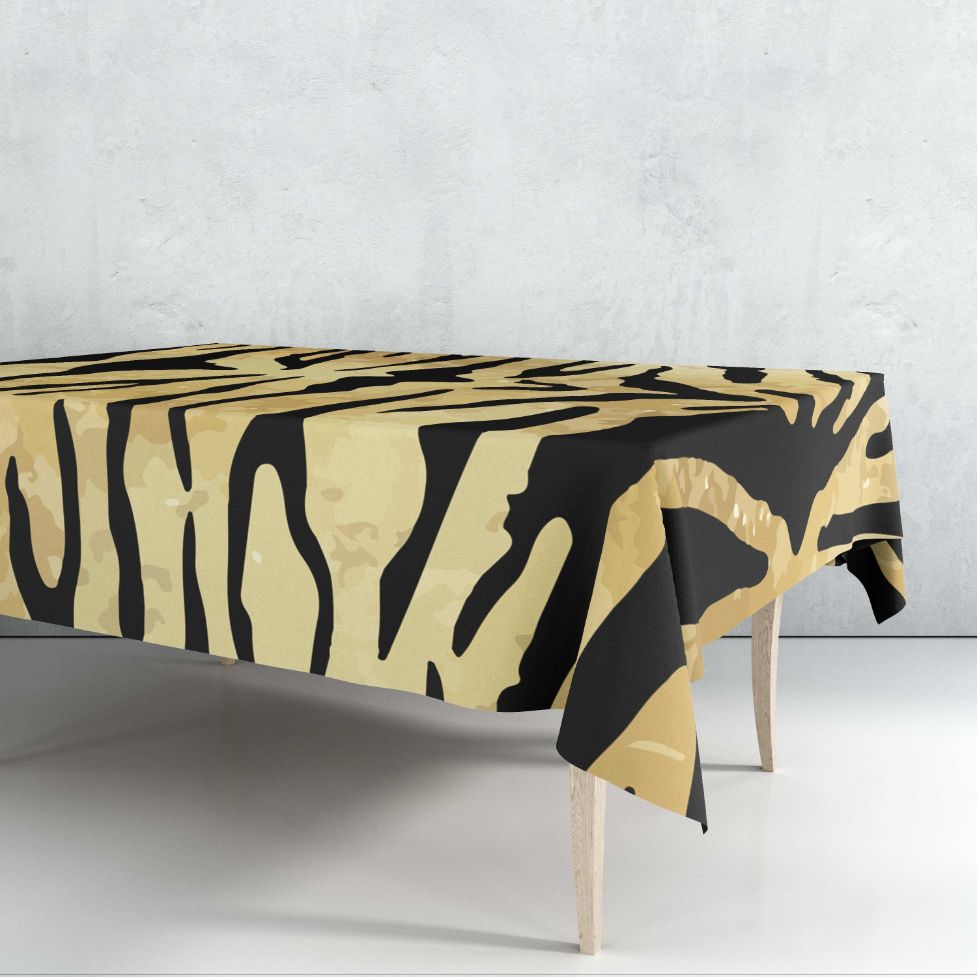 Aged Tiger Skin Tablecloth Trendy Home